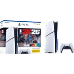 קונסולה Sony PlayStation 5 Slim 1TB Blu-Ray Edition כולל שובר למשחק NBA 2K26 - צבע לבן שנה אחריות ע"י היבואן הרשמי