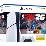 קונסולה Sony PlayStation 5 Slim 1TB Blu-Ray Edition כולל שובר למשחק NBA 2K26 - צבע לבן שנה אחריות ע"י היבואן הרשמי 2