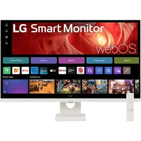 מסך מחשב חכם כולל שלט 31.5'' LG 32U721SA-W VA 4K UHD - צבע לבן שלוש שנות אחריות ע"י היבואן