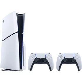 קונסולה Sony PS5 PlayStation 5 Slim 1TB Blu-Ray Edition כולל שני בקרים אלחוטיים - צבע לבן שנה אחריות ע"י היבואן הרשמי