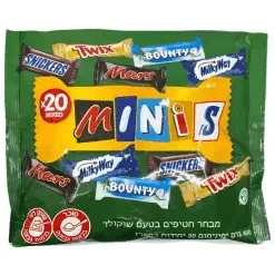 מארז מיקס מיני חטיפי שוקולד 20 יחידות minis